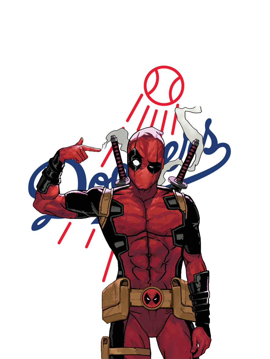 Los Angeles Dodgers Deadpool Logo vinyl decal